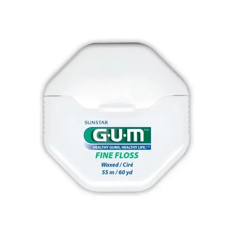 GUM FINE FLOSS-FIL DENTAIRE CIRE 55M 1555