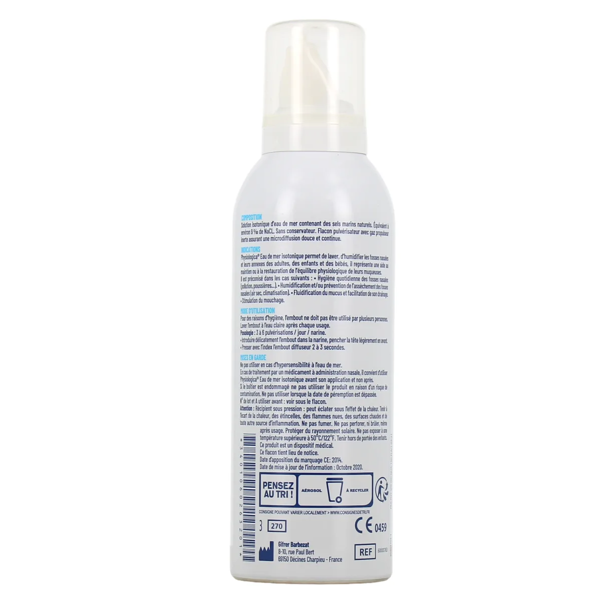 GIFRER PHYSIOLOGICA SOLUTION DEAU DE MER ISOTONIQUE