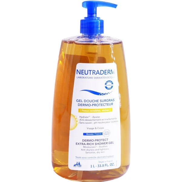 NEUTRADERM GEL DOUCHE SURGRAS  DERMO-PROTECTEUT POMPE 1L