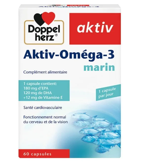 DOPPEL HERZ AKTIV - OMEGA-3 MARIN 60CAPSULES