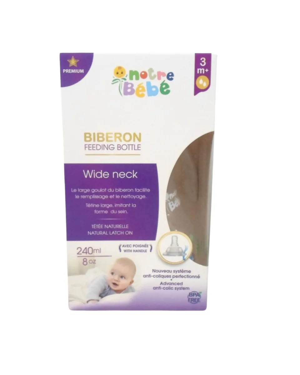 NB BIBR WIDE NECK 3+ 240ML AVEC POIGENT