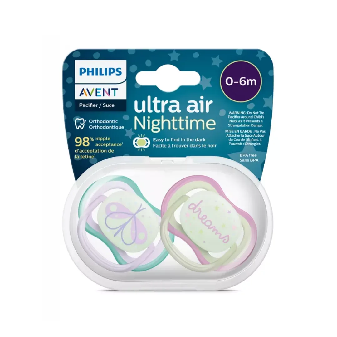 AVENT SUCETTE ULTRA AIR 0-6M  NIGH SCF376/19 GIRL