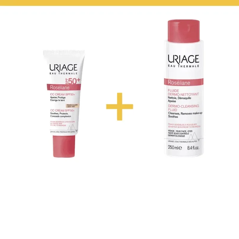 URIAGE COFFRET ROSELIANE CC SPF 50 ET REOSELIANE DERMONET 250ML