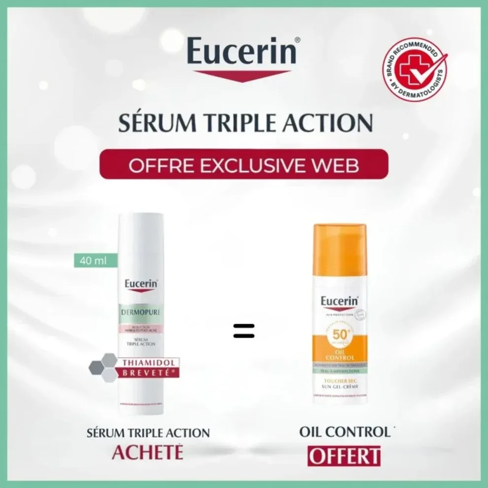EUCERIN PACK DERMOPURE SERUM TRIPLE ACTION +SUN TOUCHER SEC